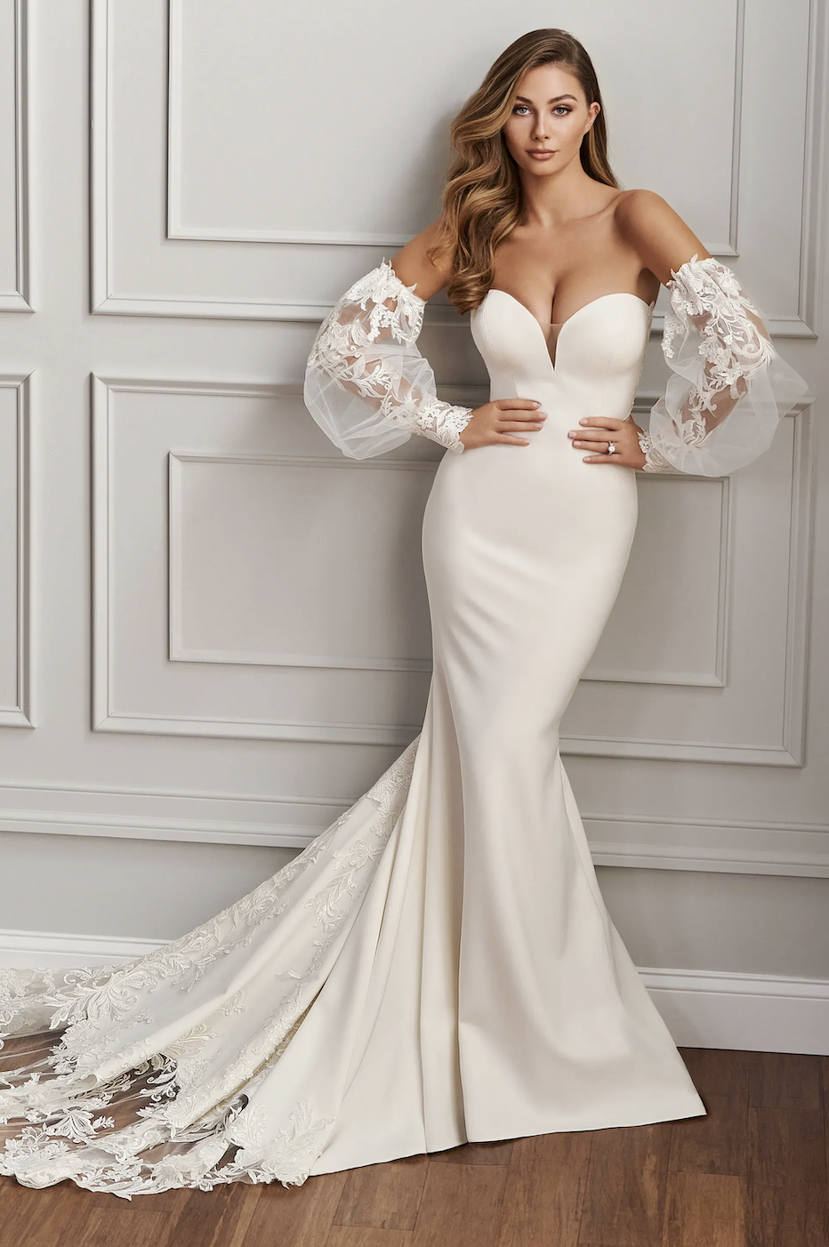 Gorgeous Sweetheart Detachable Overskirt Wedding Dress - Bridelily