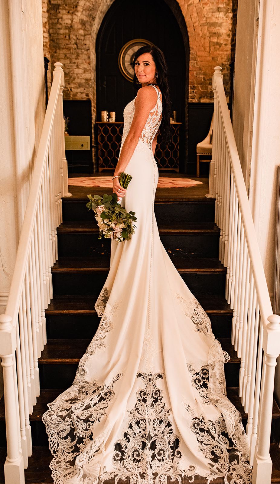 real bride in Martin Thornburg wedding dress