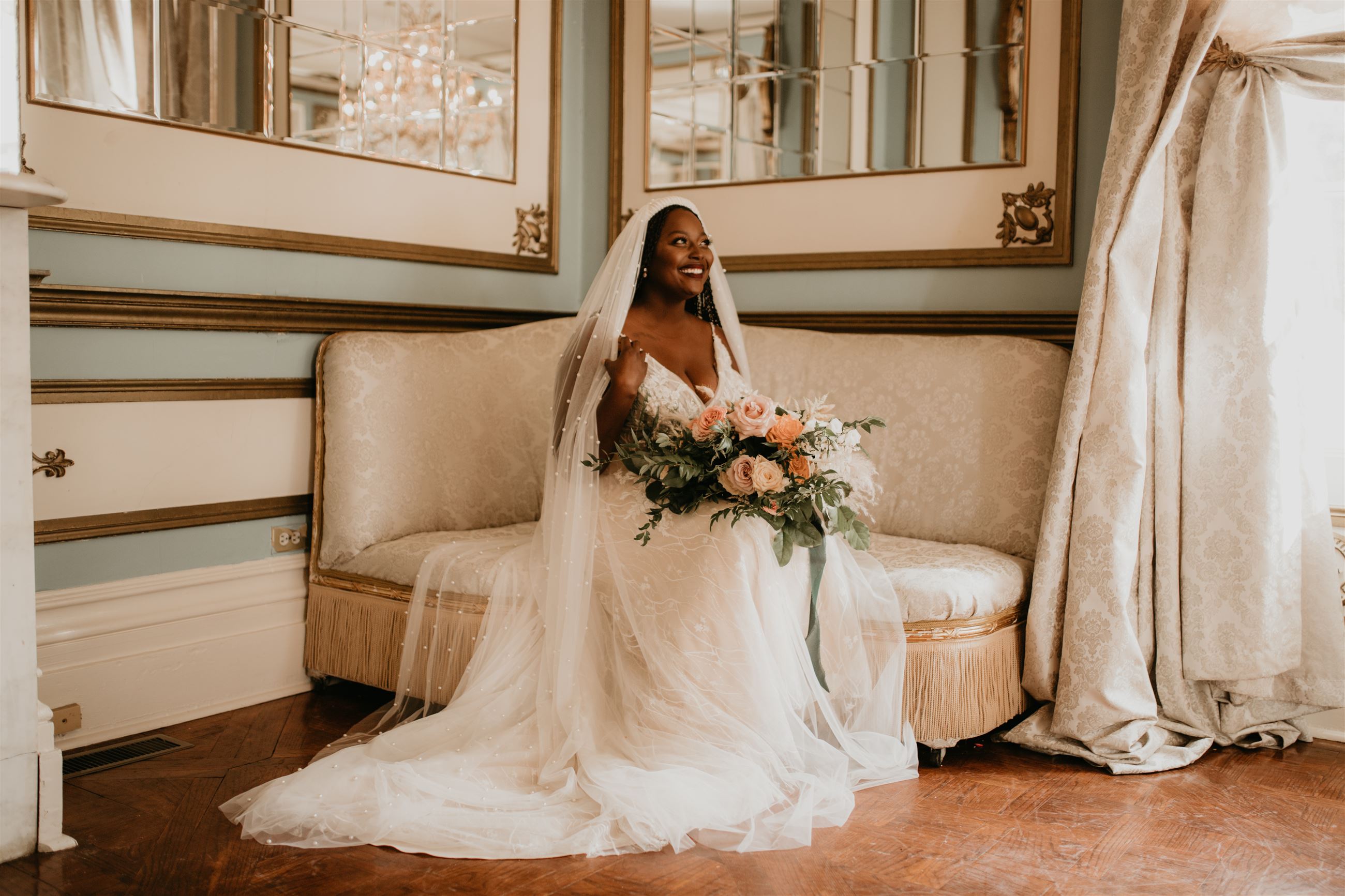 Bride posing before her wedding day begins
