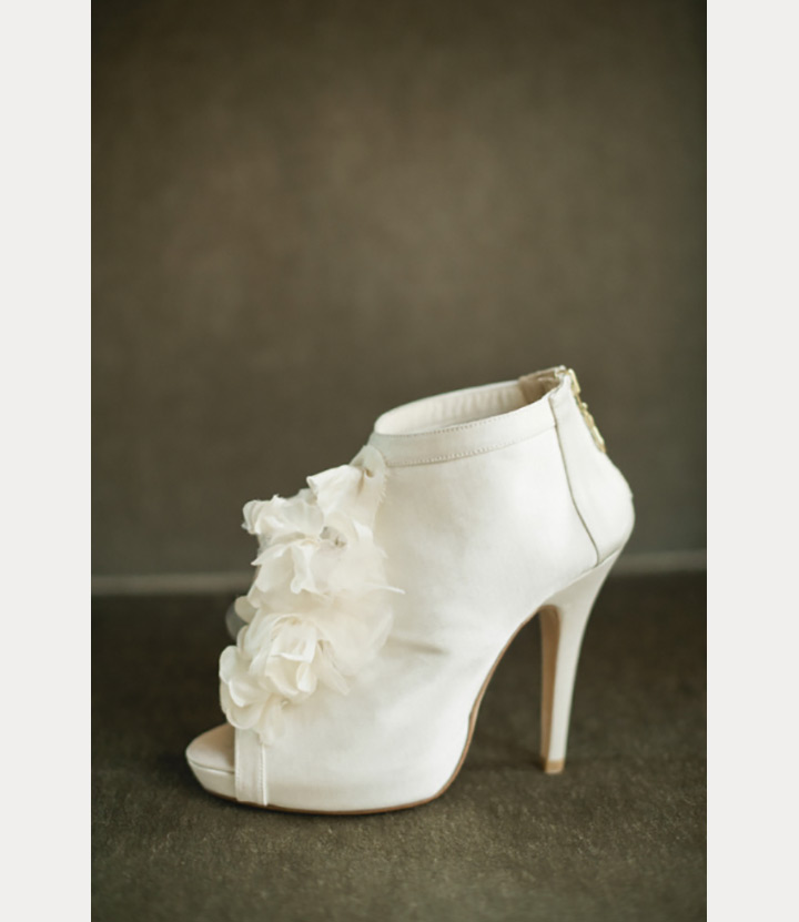 wedding booties ivory