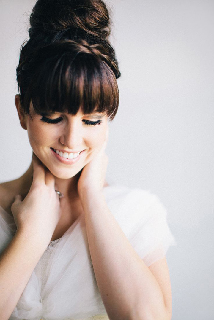 updo with bangs ~ we ❤ this! moncheribridals.com