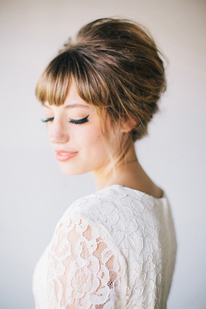 Bridal bangs  Curtain bangs with wedding updos loose wavy hair