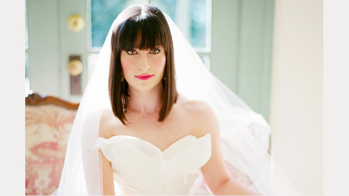 bride with bangs ~ we ❤ this! moncheribridals.com