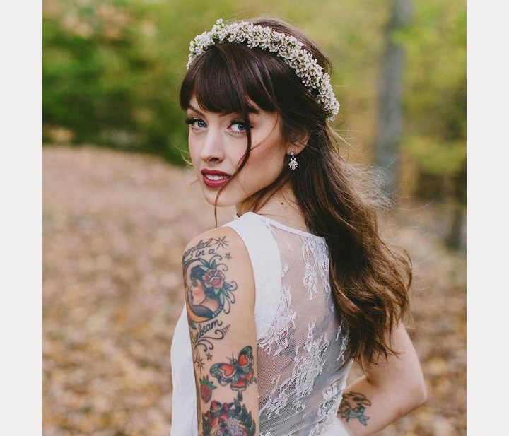 bride with bangs ~ we ❤ this! moncheribridals.com