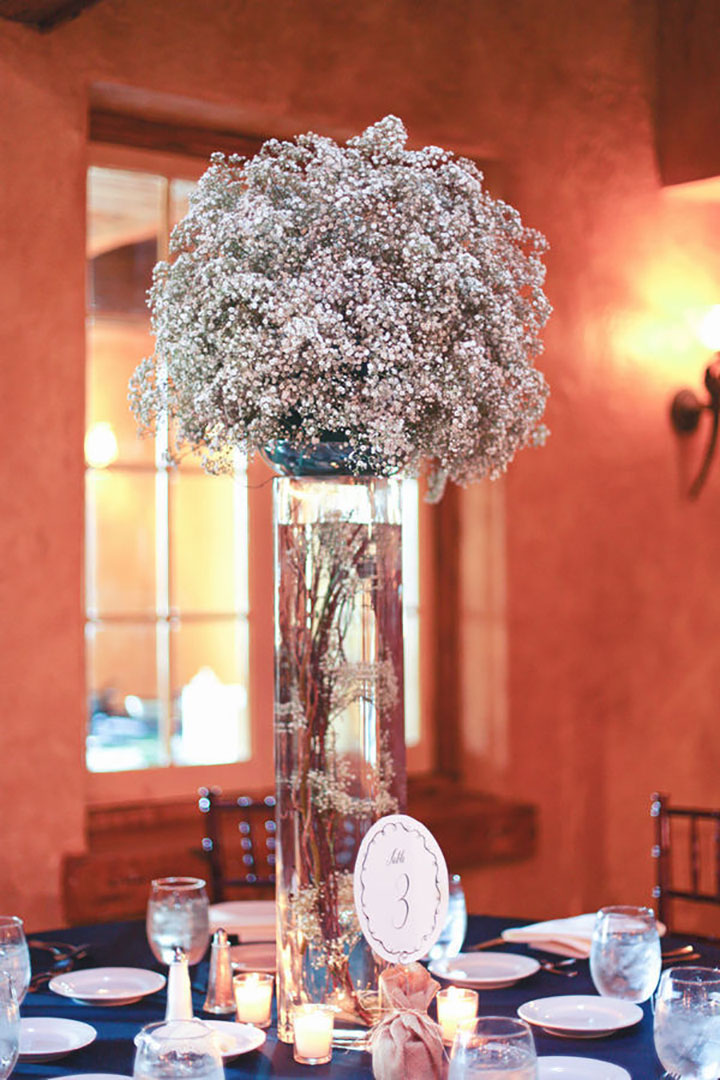 Submerged Baby's Breath for a Winter Wedding