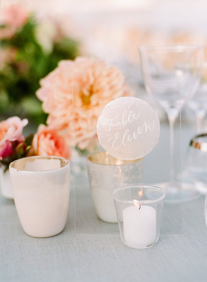 Sea Inspired Wedding Table Numbers & Escort Cards