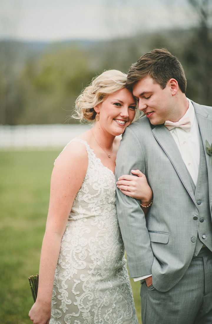 Sweet Bride Wears Martin Thornburg "Amber" For Her Vineyard Wedding