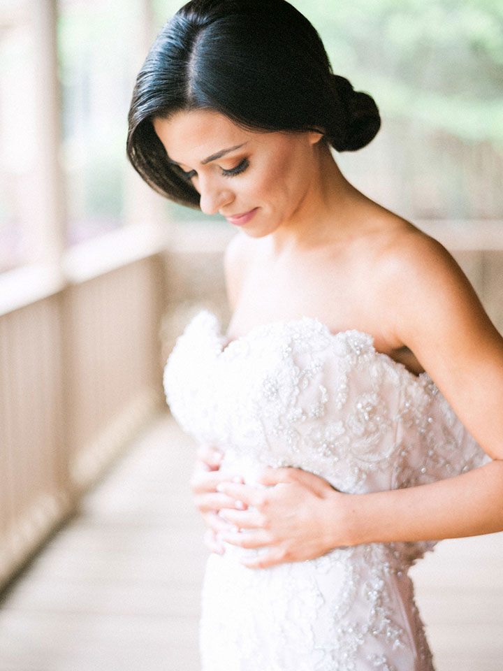 Elegant Spring Bride Wears Martin Thornburg "Cielo" Gown For Her Garden Wedding