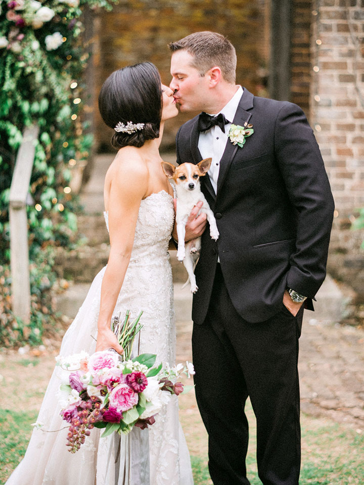 Elegant Spring Bride Wears Martin Thornburg "Cielo" Gown For Her Garden Wedding