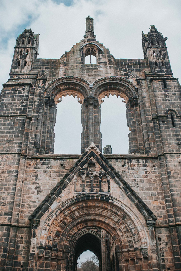 Romantic Bride Wears Martin Thornburg "Orabelle" Amidst The Ruins Of Kirkstall Abbey