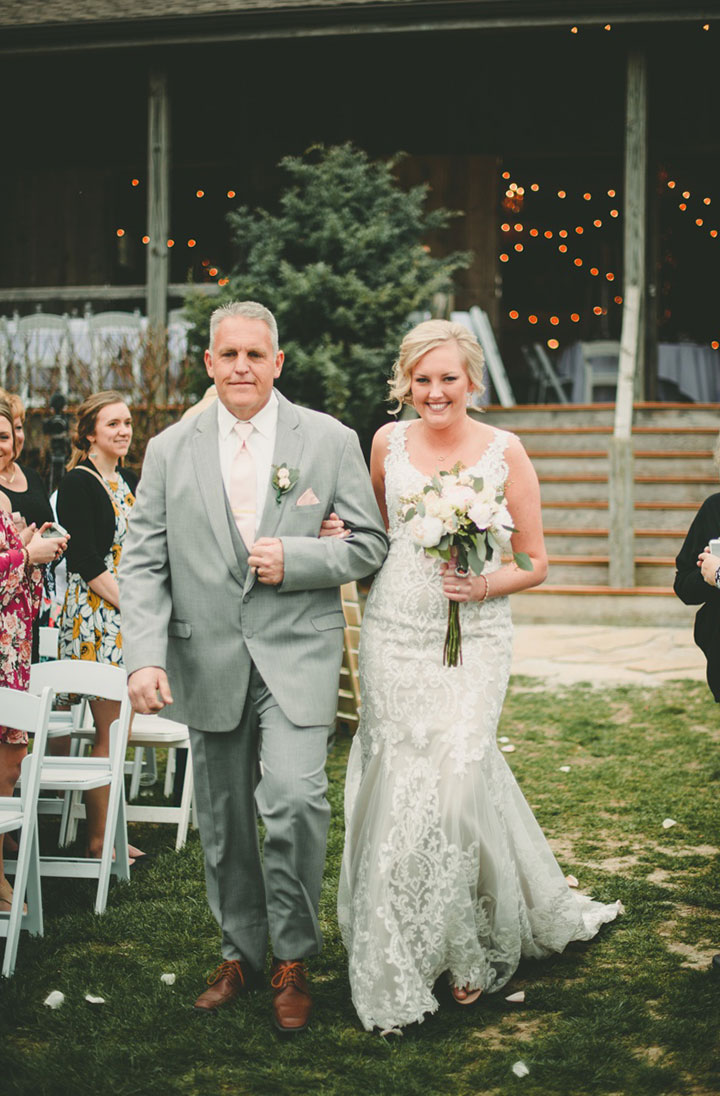 Sweet Bride Wears Martin Thornburg "Amber" For Her Vineyard Wedding