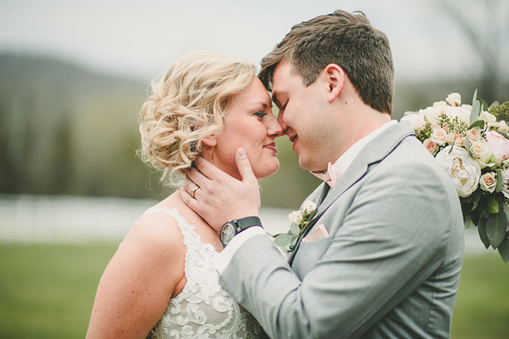 Sweet Bride Wears Martin Thornburg "Amber" For Her Vineyard Wedding