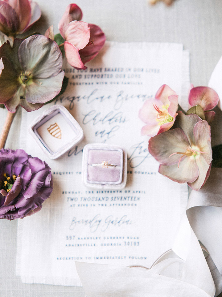 Elegant Spring Bride Wears Martin Thornburg "Cielo" Gown For Her Garden Wedding