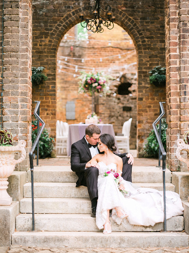 Elegant Spring Bride Wears Martin Thornburg "Cielo" Gown For Her Garden Wedding
