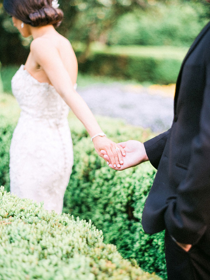 Elegant Spring Bride Wears Martin Thornburg "Cielo" Gown For Her Garden Wedding