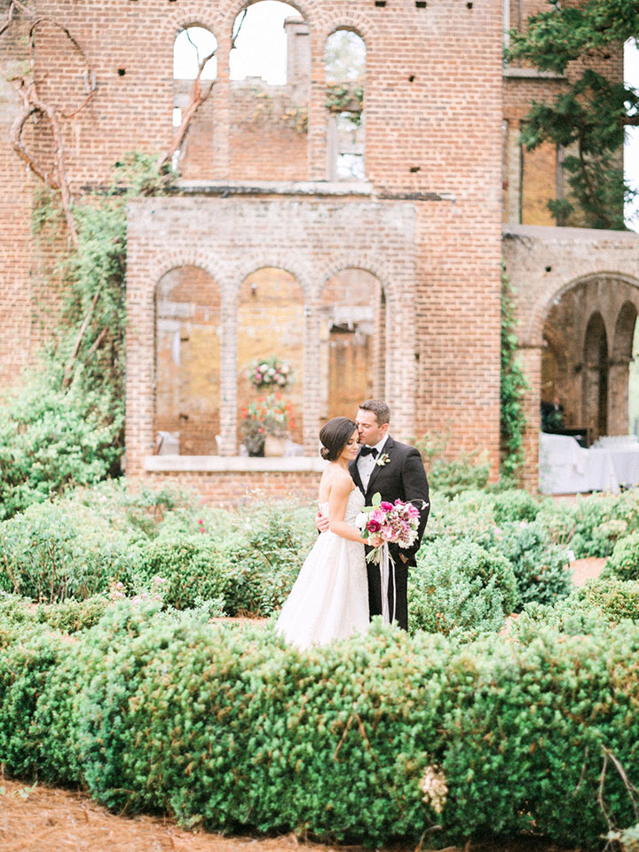 Elegant Spring Bride Wears Martin Thornburg "Cielo" Gown For Her Garden Wedding