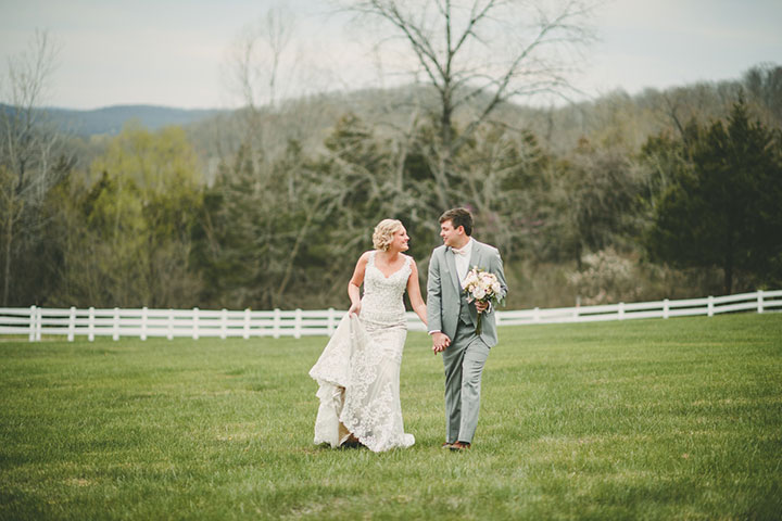 Sweet Bride Wears Martin Thornburg "Amber" For Her Vineyard Wedding