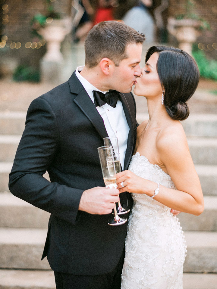 Elegant Spring Bride Wears Martin Thornburg "Cielo" Gown For Her Garden Wedding