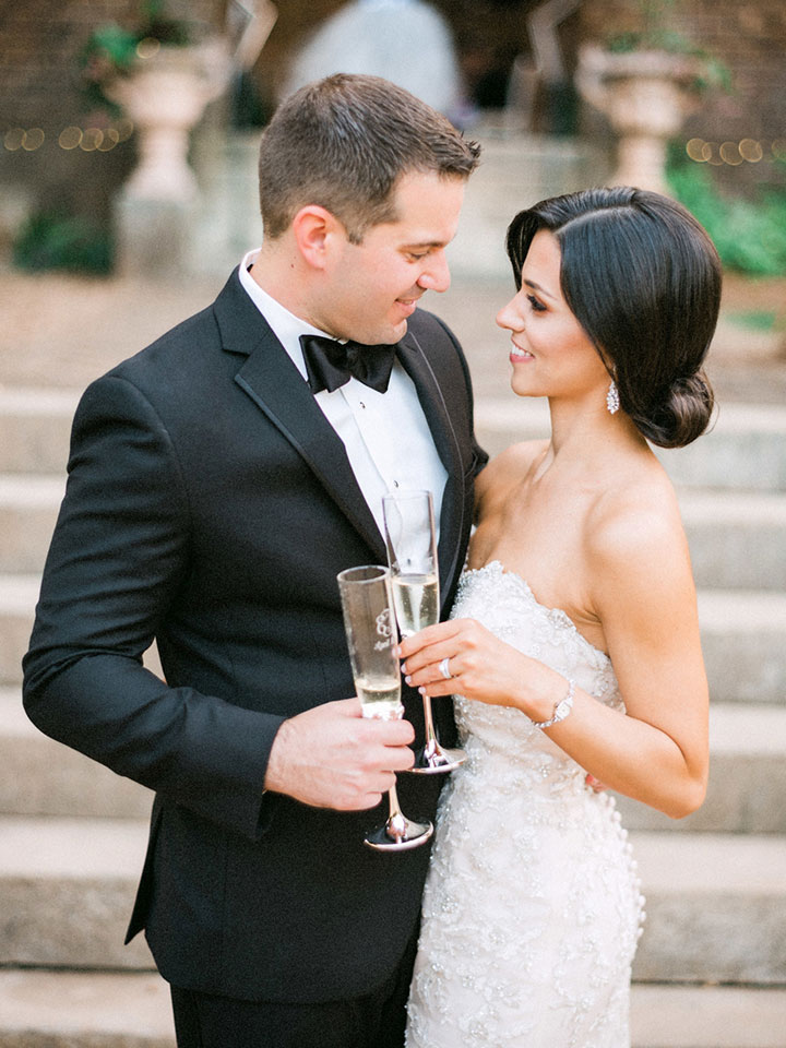 Elegant Spring Bride Wears Martin Thornburg "Cielo" Gown For Her Garden Wedding