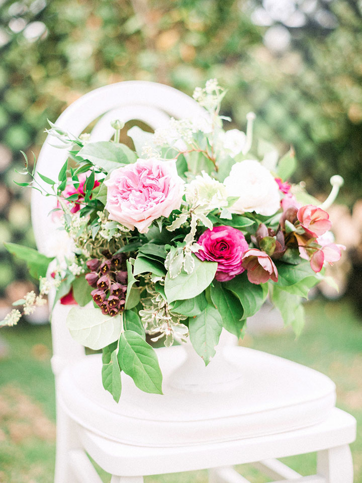 Elegant Spring Bride Wears Martin Thornburg "Cielo" Gown For Her Garden Wedding