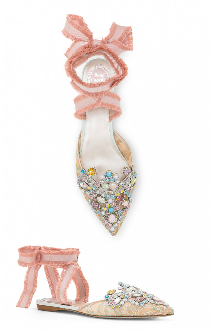 Blush Nude Jeweled Shoes For Brides By Rene Caovilla