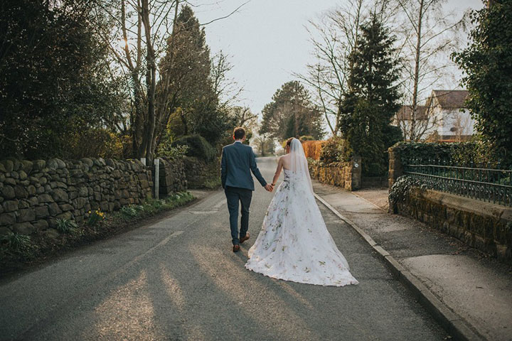 Romantic Bride Wears Martin Thornburg "Orabelle" Amidst The Ruins Of Kirkstall Abbey