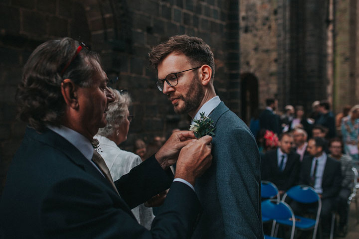Romantic Bride Wears Martin Thornburg "Orabelle" Amidst The Ruins Of Kirkstall Abbey