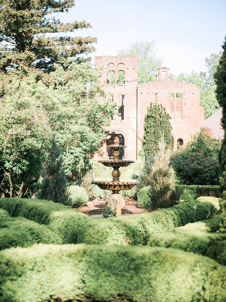 Elegant Spring Bride Wears Martin Thornburg "Cielo" Gown For Her Garden Wedding
