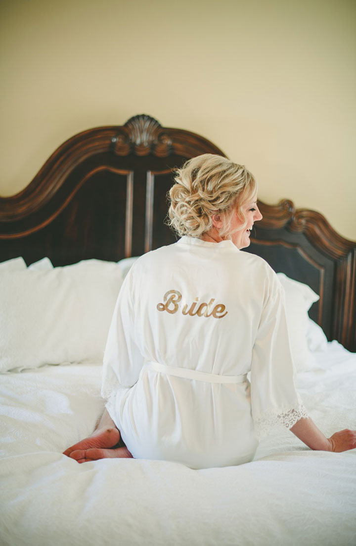 Sweet Bride Wears Martin Thornburg "Amber" For Her Vineyard Wedding