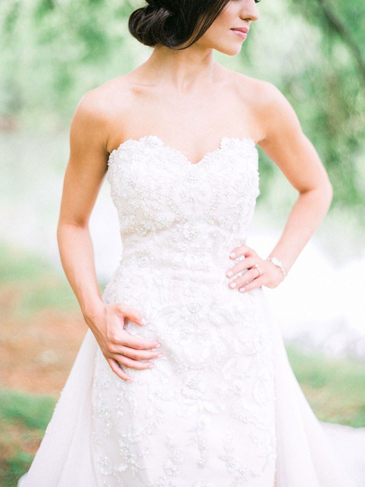 Elegant Spring Bride Wears Martin Thornburg "Cielo" Gown For Her Garden Wedding