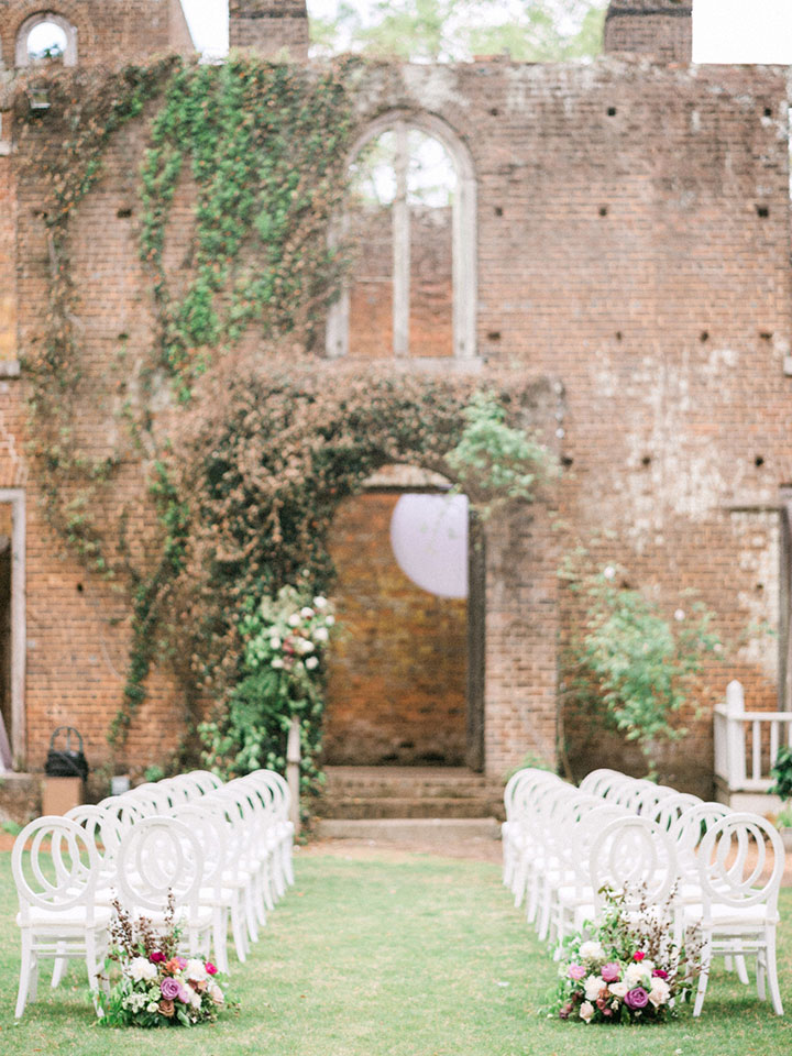 Elegant Spring Bride Wears Martin Thornburg "Cielo" Gown For Her Garden Wedding