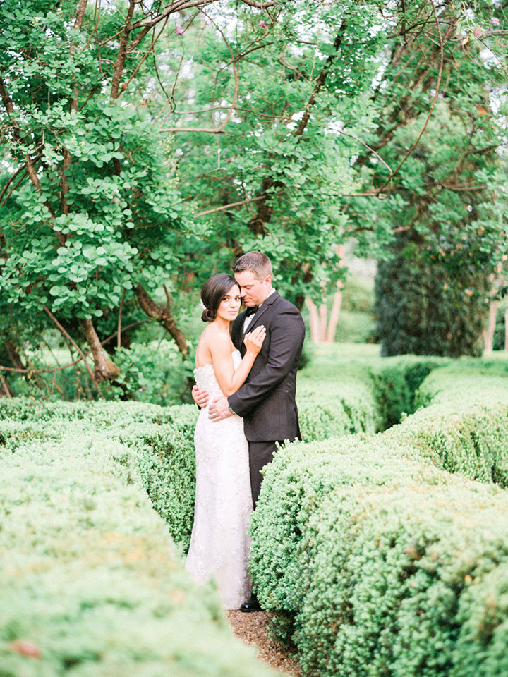Elegant Spring Bride Wears Martin Thornburg "Cielo" Gown For Her Garden Wedding