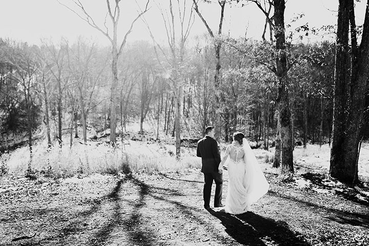 Martin Thornburg "Afina" With Illusion Lace Long Sleeves Is Perfect For This Winter Wedding