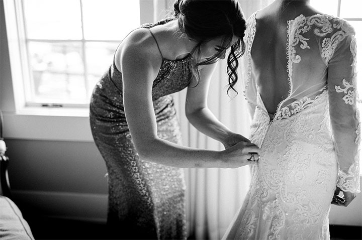 Martin Thornburg "Afina" With Illusion Lace Long Sleeves Is Perfect For This Winter Wedding