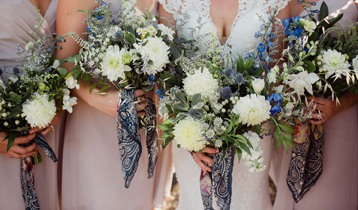 Two Alternatives To Ribbon For Your Hand Tied Wedding Bouquet