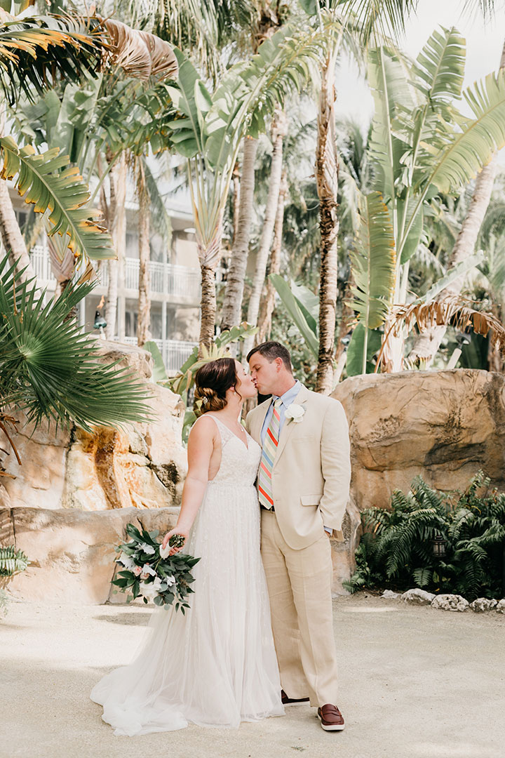 The Beaming Bride Wore Martin Thornburg "Stanza" To Her Florida Keys Wedding