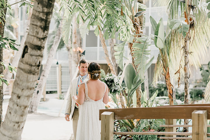The Beaming Bride Wore Martin Thornburg "Stanza" To Her Florida Keys Wedding