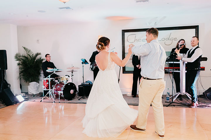 The Beaming Bride Wore Martin Thornburg "Stanza" To Her Florida Keys Wedding