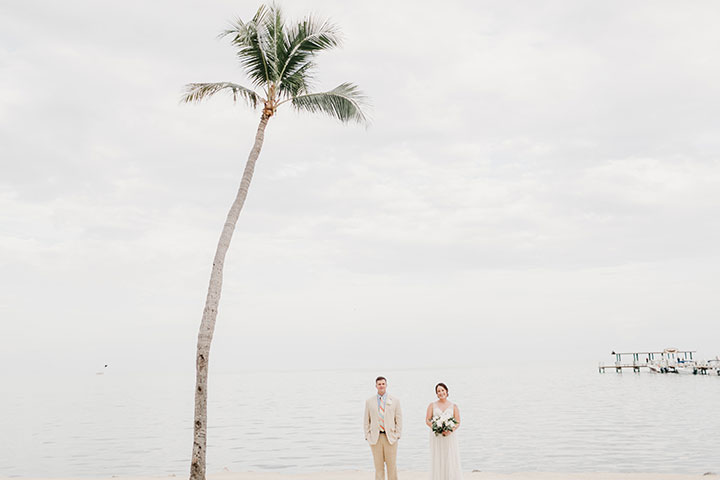 The Beaming Bride Wore Martin Thornburg "Stanza" To Her Florida Keys Wedding