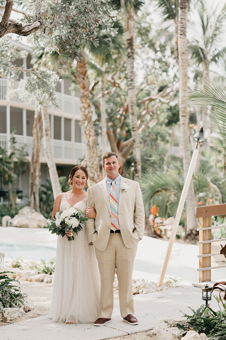 The Beaming Bride Wore Martin Thornburg "Stanza" To Her Florida Keys Wedding