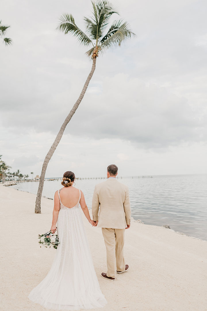 The Beaming Bride Wore Martin Thornburg "Stanza" To Her Florida Keys Wedding