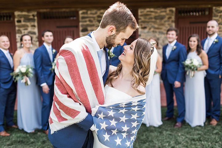 A Little Red, White & Blue Real Wedding Inspo