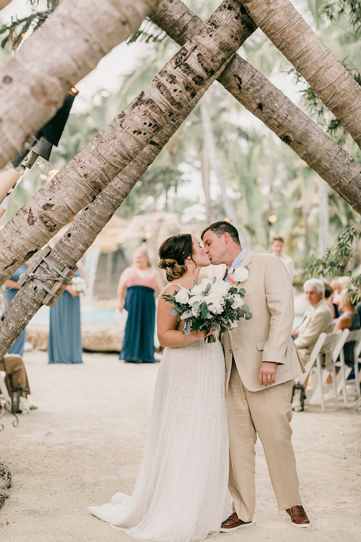 The Beaming Bride Wore Martin Thornburg "Stanza" To Her Florida Keys Wedding