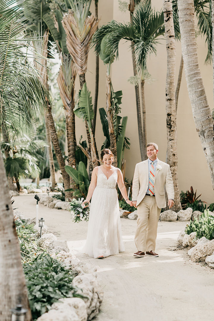 The Beaming Bride Wore Martin Thornburg "Stanza" To Her Florida Keys Wedding
