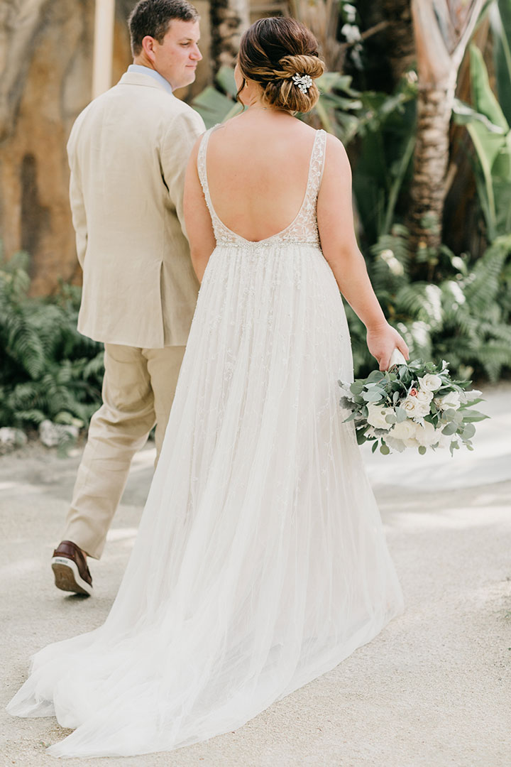 The Beaming Bride Wore Martin Thornburg "Stanza" To Her Florida Keys Wedding