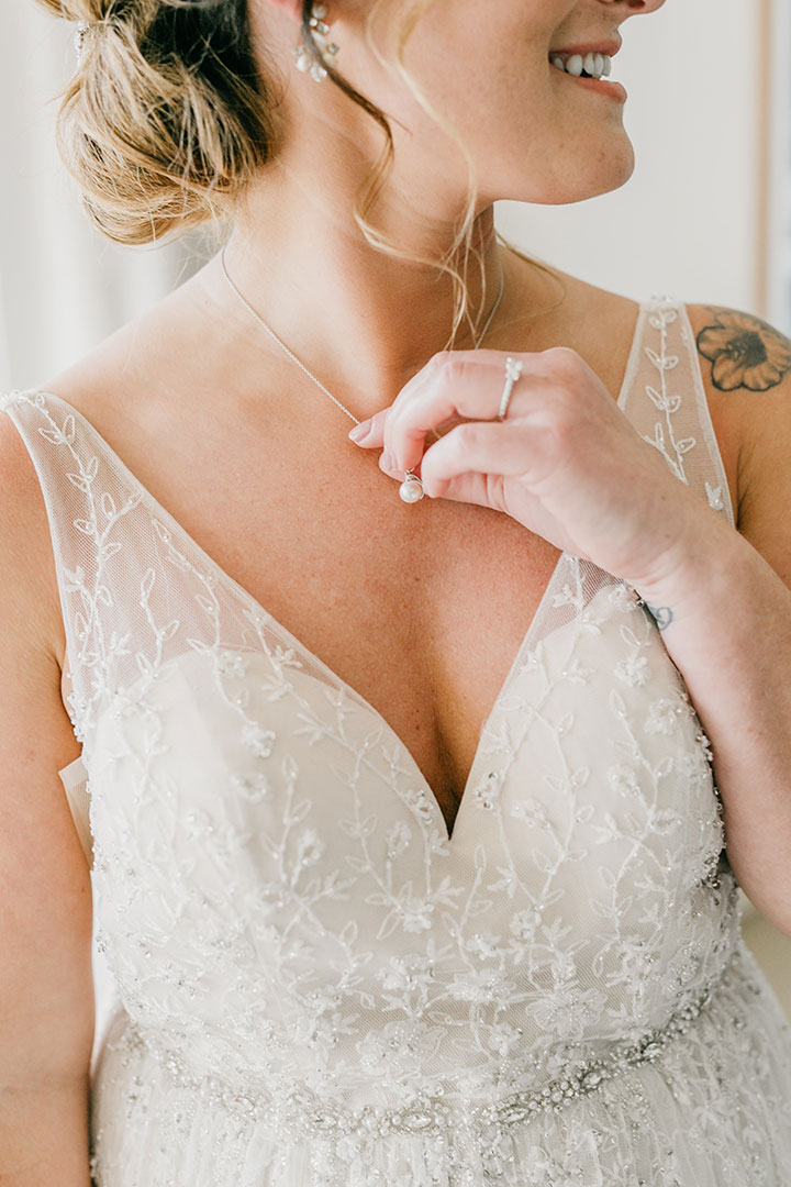 The Beaming Bride Wore Martin Thornburg "Stanza" To Her Florida Keys Wedding