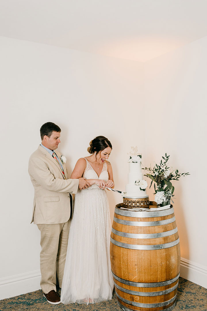 The Beaming Bride Wore Martin Thornburg "Stanza" To Her Florida Keys Wedding