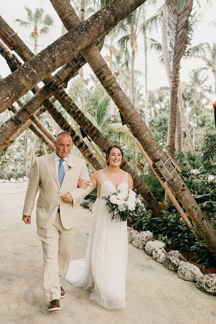 The Beaming Bride Wore Martin Thornburg "Stanza" To Her Florida Keys Wedding