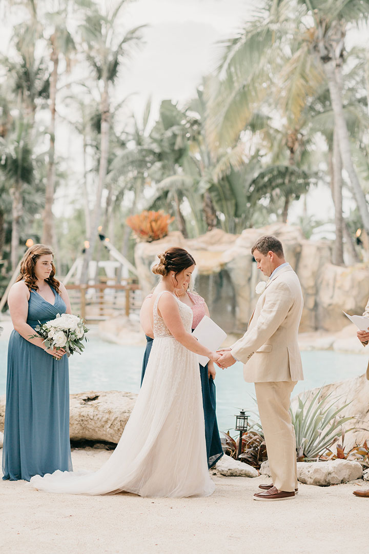 The Beaming Bride Wore Martin Thornburg "Stanza" To Her Florida Keys Wedding