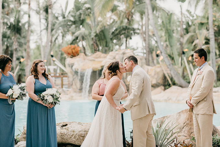 The Beaming Bride Wore Martin Thornburg "Stanza" To Her Florida Keys Wedding